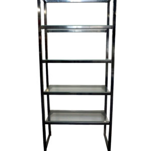 Metallregal mit Glasböden